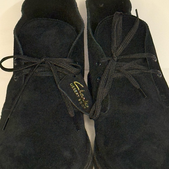 New Clarks Desert Boot / Bootie Men’s Black Suede Shoes size 11.5 - Picture 3 of 12